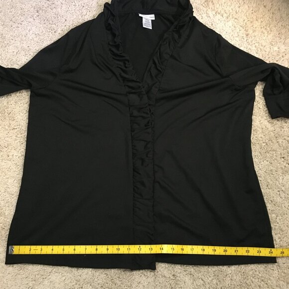 Black Gothic Maestro Ruffled Hem Open Cardigan - Picture 14 of 16